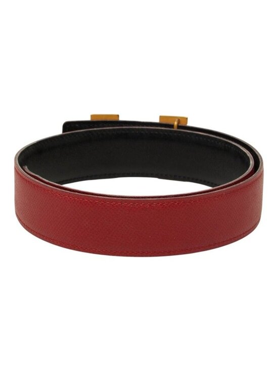 Hermes Constance Belt Buckle Reversible Vintage 65 Red Black Gold Leather main image 5